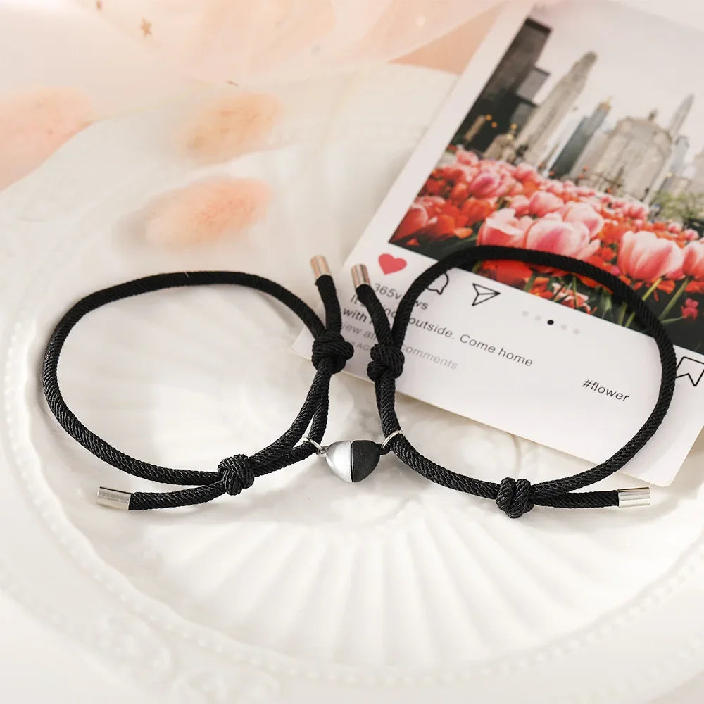 Armbånd til Venner Par Gourmette Magnetisk Hjerte 7