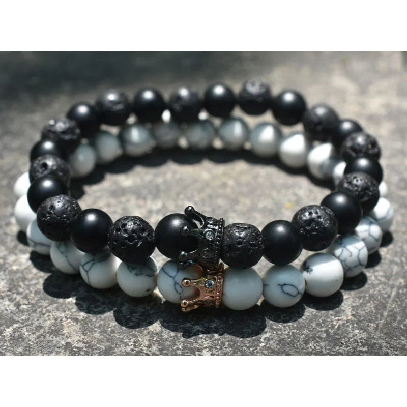 Bracelets pour Couples Gourmette Couronne Roi & Reine