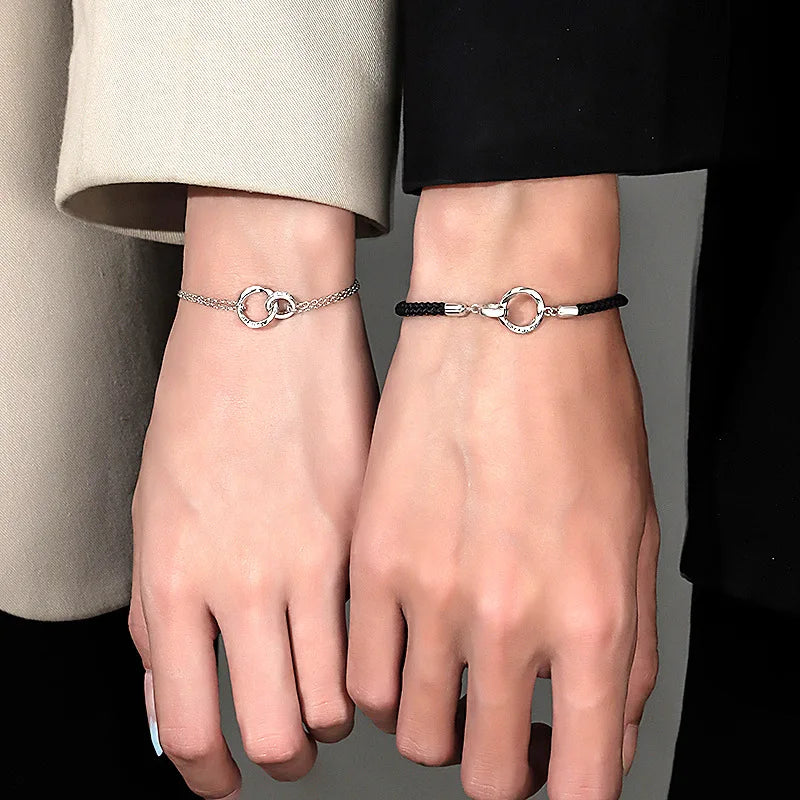 Náramky pro romantické páry s řetízkovými kroužky