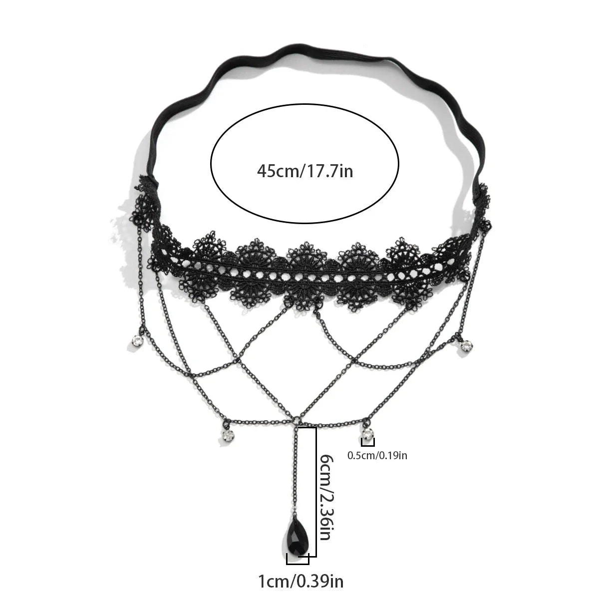 Svart Lårkjede - Lårkjede Smykke Kropslår Kvinne Ben