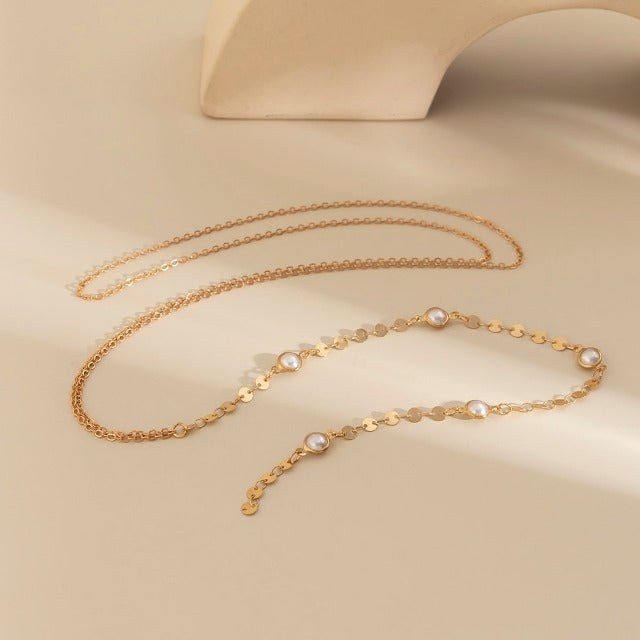 Dreiebenkekjede med perler for kvinner