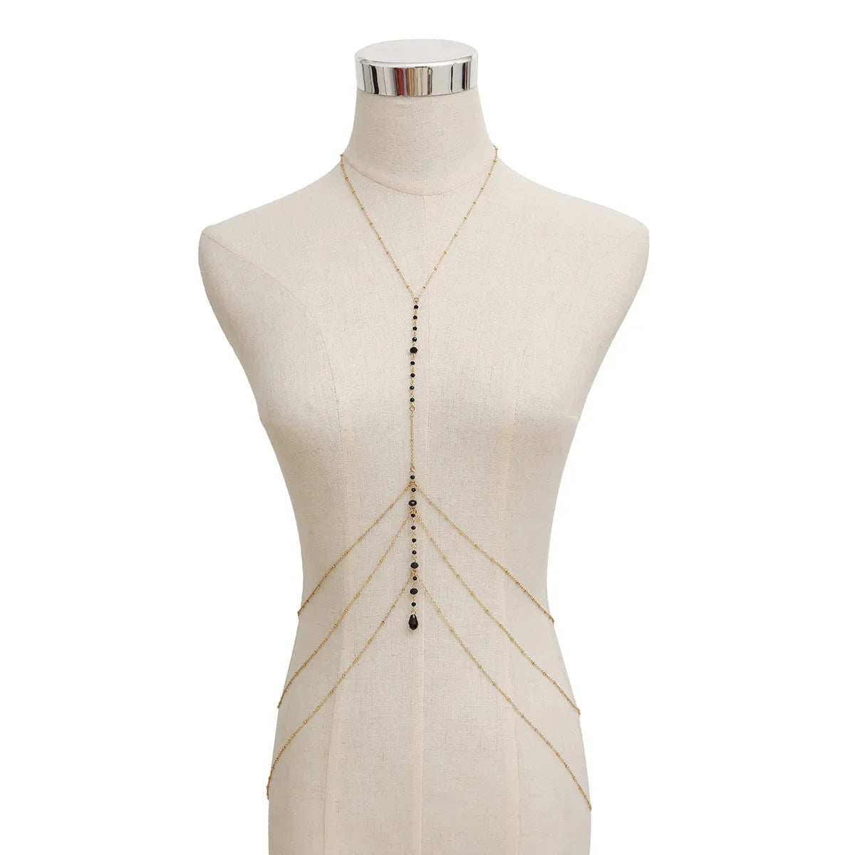 Kjede for dame med svart gull halskjede