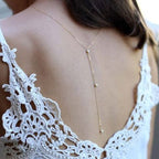 Rygkæde med perler til kvinder guld