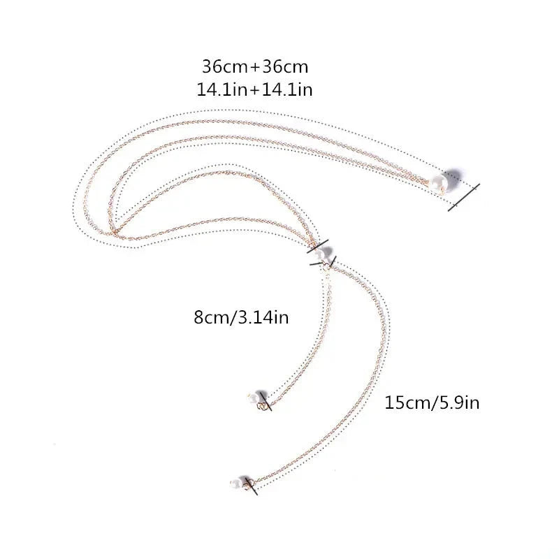 Ryggkjede Halskjede Ryggpynt Dame Perler