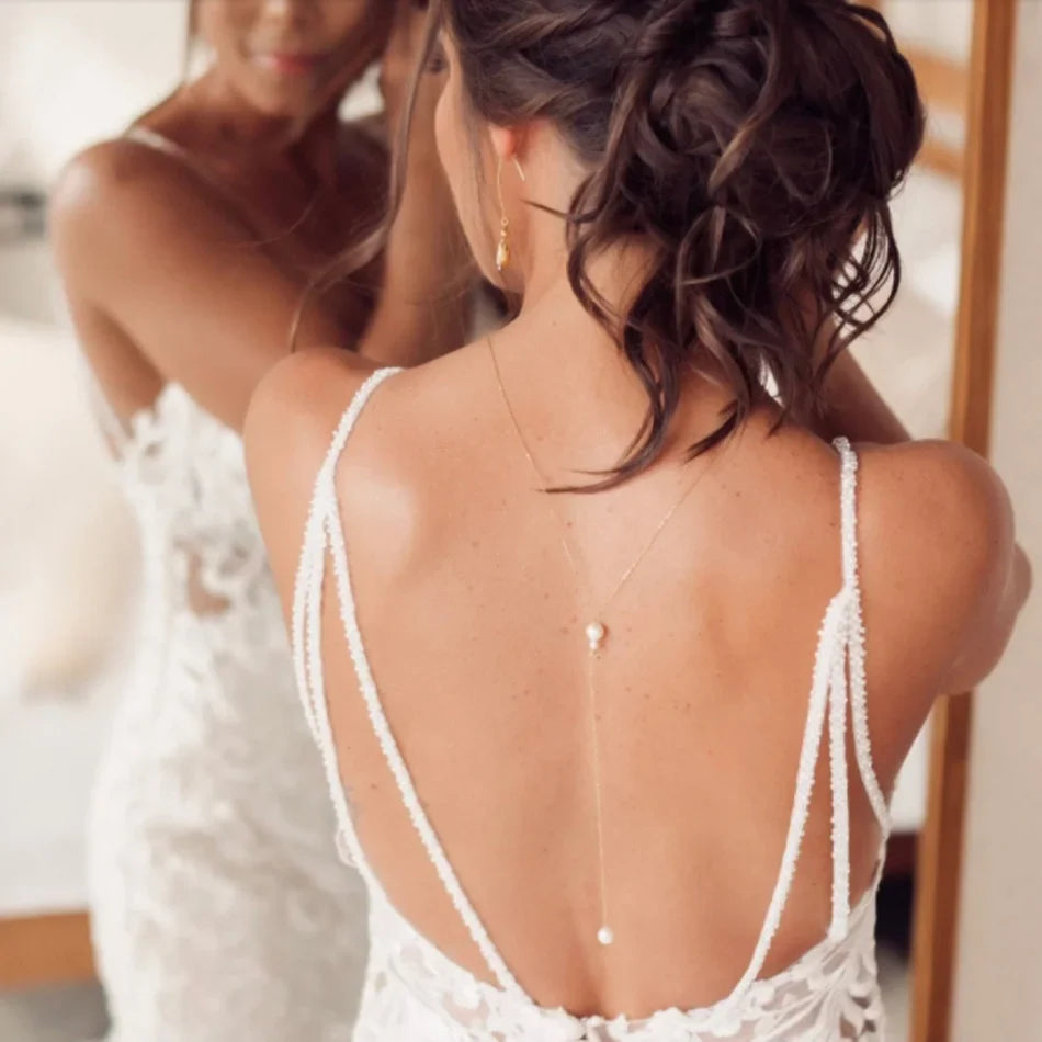 Ryggkjede Halskjede Ryggpynt Dame Perler