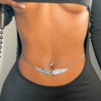 Zlatý řetízek na bok s křídly pro ženy - Šperk na pas - Břicho