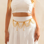 Orientalsk hoftekjede - smykke til midje og mage for kvinner gull