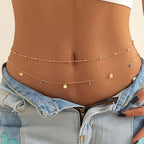 Mavekæde med perler til kvinder guld