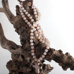 Rosenkrans Kors Halskæde Vedhæng i naturlige beige sten