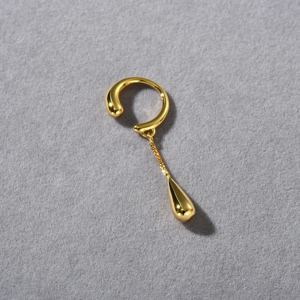 Clips d'Oreilles Créoles Fine Goutte d'Eau or