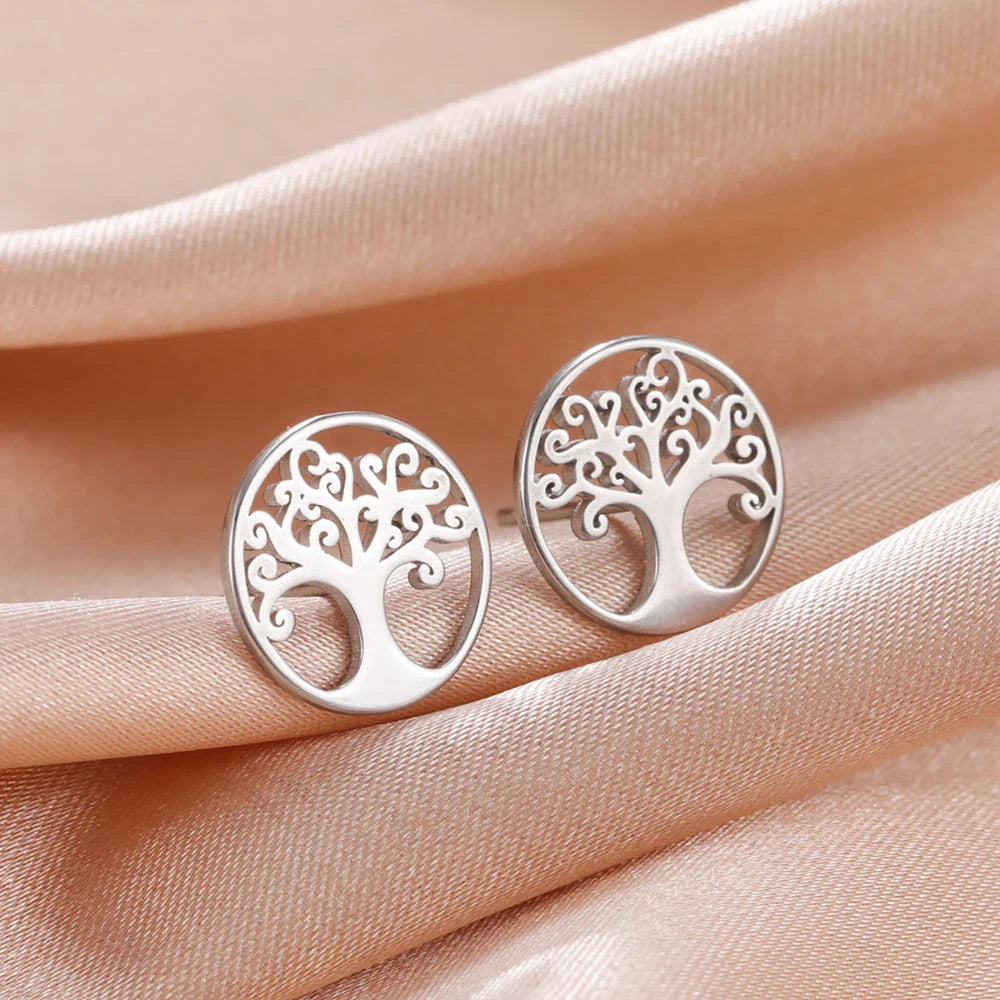 Clous D'oreilles Arbre de vie Boucles argent