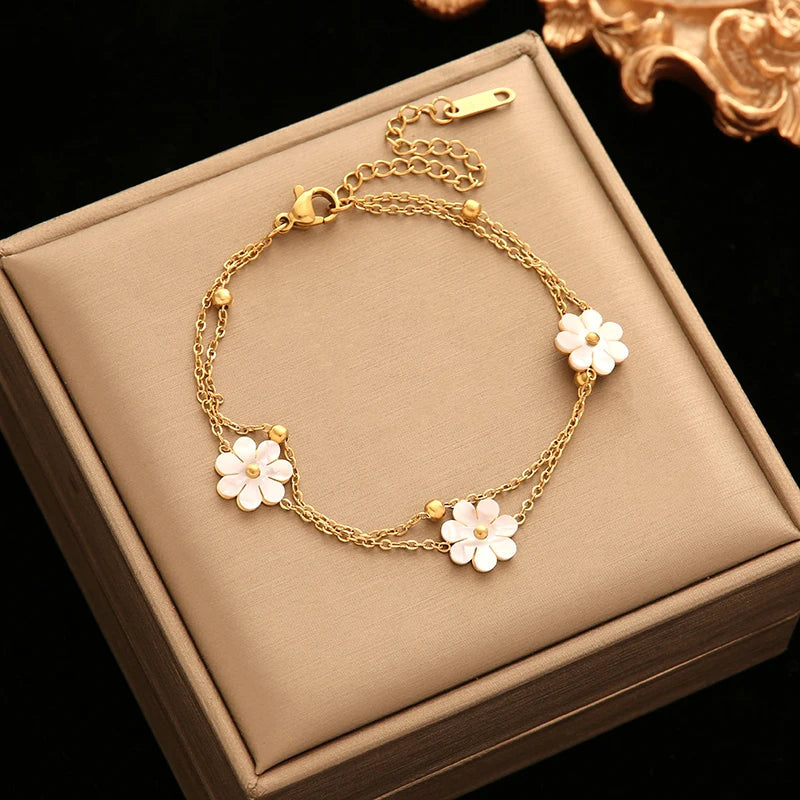 Coffret de 3 Bijoux Marguerites Blanches