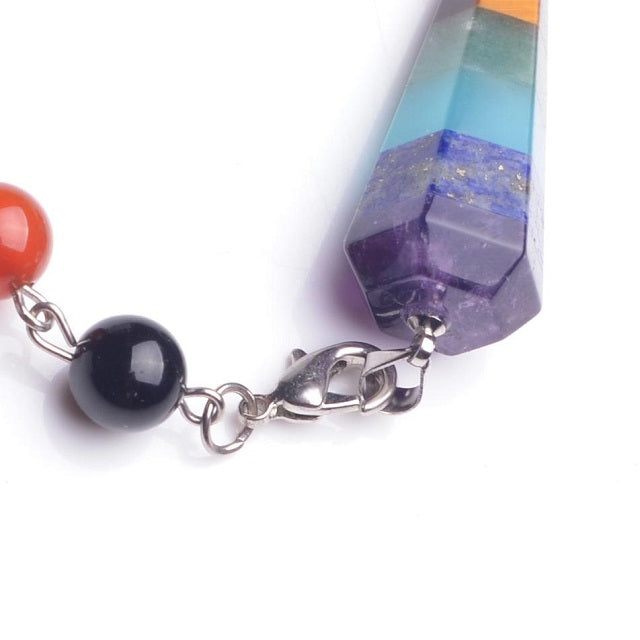 7 Chakra ekte stein halskjede