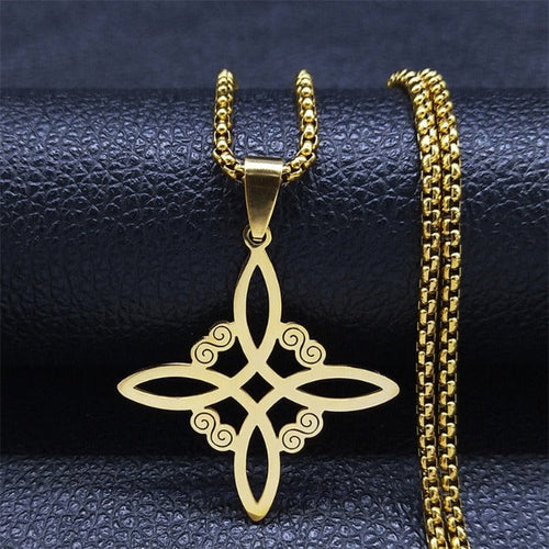 Náhrdelník Amulet Ochrany Uzlík Čarodějnice zlatý