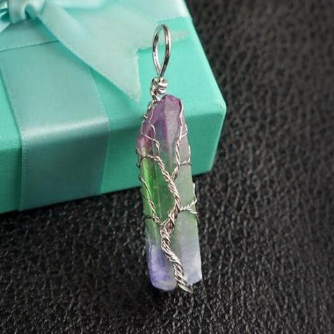 Collier arbre de vie avec pierre