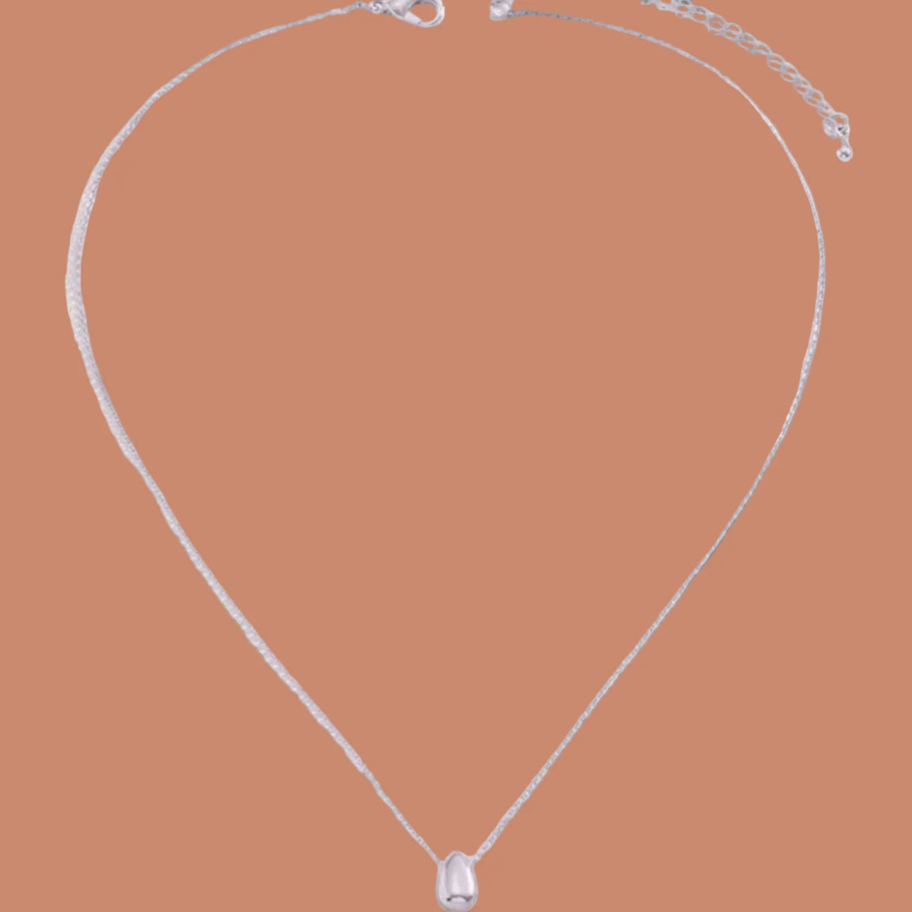 Collier avec Fin Pendentif Goutte d'Eau argent