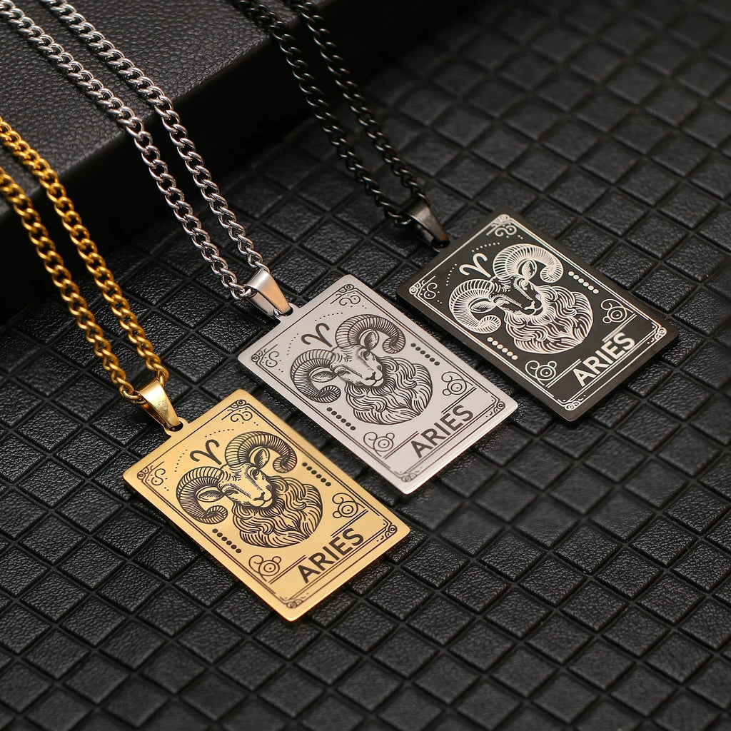 Collier avec Joli Pendentif Signe du Zodiaque Astrologique