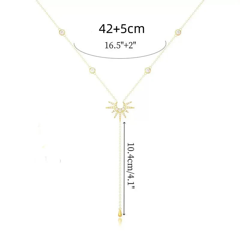 Collier avec Long Pendentif Soleil 