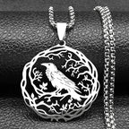 Collier avec Pendentif Arbre avec Oiseau argent