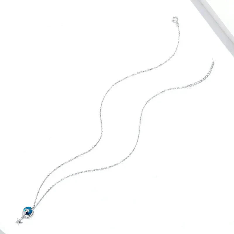 Collier avec Pendentif avec Décor Lune et Chat