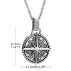 Náhrdelník s přívěskem kompas Růžice větrů pro muže