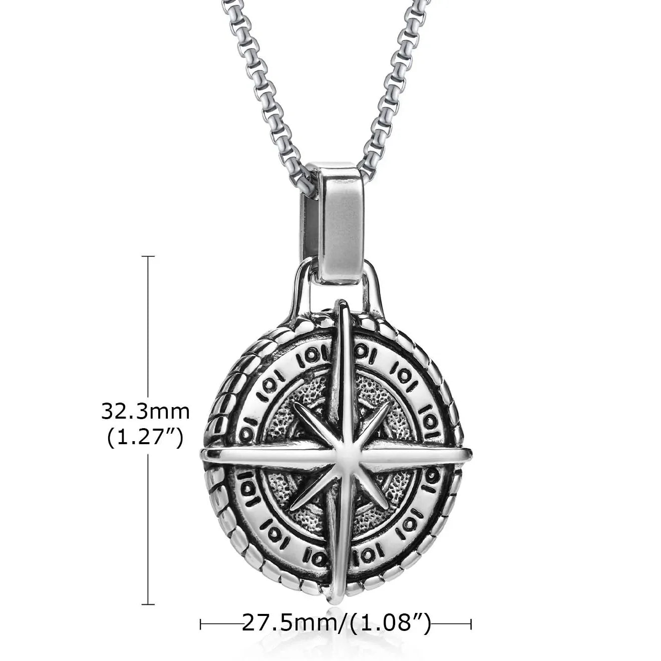 Náhrdelník s přívěskem kompas Růžice větrů pro muže