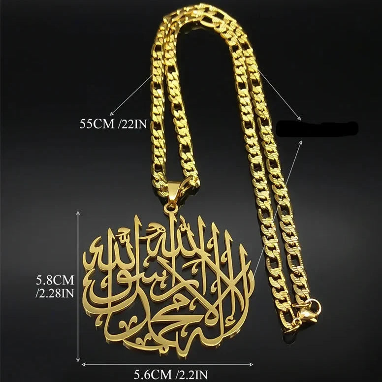 Halskjede med arabisk Ayatul Kursi-kalligrafi anheng