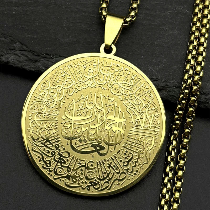 Náhrdelník s přívěskem Koránu arabský islám muslim zlatý