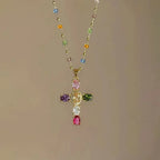 Náhrdelník s přívěskem kříže z cyrkonu pro ženy