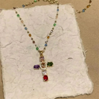 Náhrdelník s přívěskem kříže z cyrkonu pro ženy