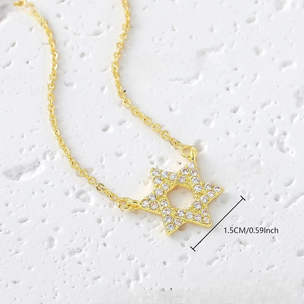 Halsband med hängsmycke i form av Davidsstjärnan med strass, judisk symbol