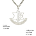 Collier avec pendentif de l'étoile de David et fleur de lis symbolique juive argent