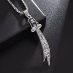 Halsband med hängsmycke av Imam Ali Zulfiqar arabisk islam muslim silver