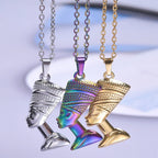 Halskjede med Nefertiti anheng i gammelt sølv