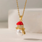 Collier avec Pendentif de Noël bonhomme de neige