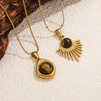 Halskjede med Beskyttende Tigerøye Anheng for Dame A