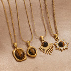 Halskjede med Beskyttende Tigerøye Anheng for Dame B