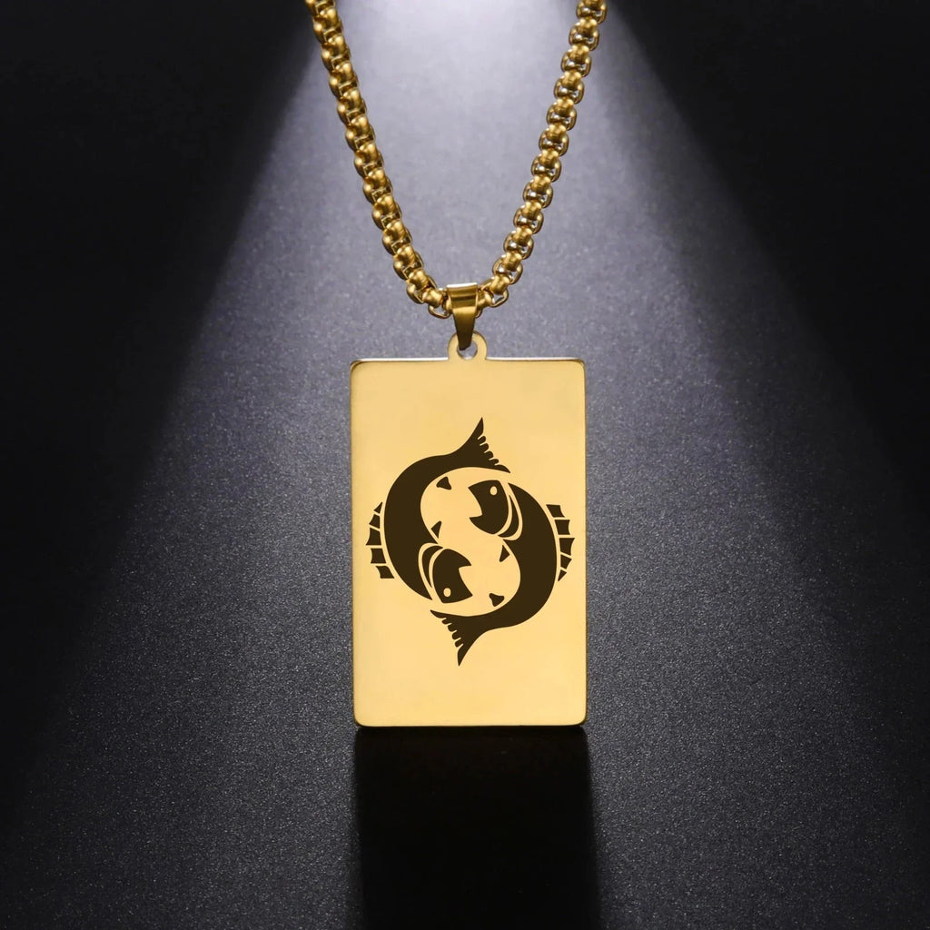 Collier avec Pendentif Elégant Signe du Zodiaque Astrologique