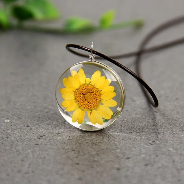 Halskæde med Vedhæng i Blæst Glas Livets Træ