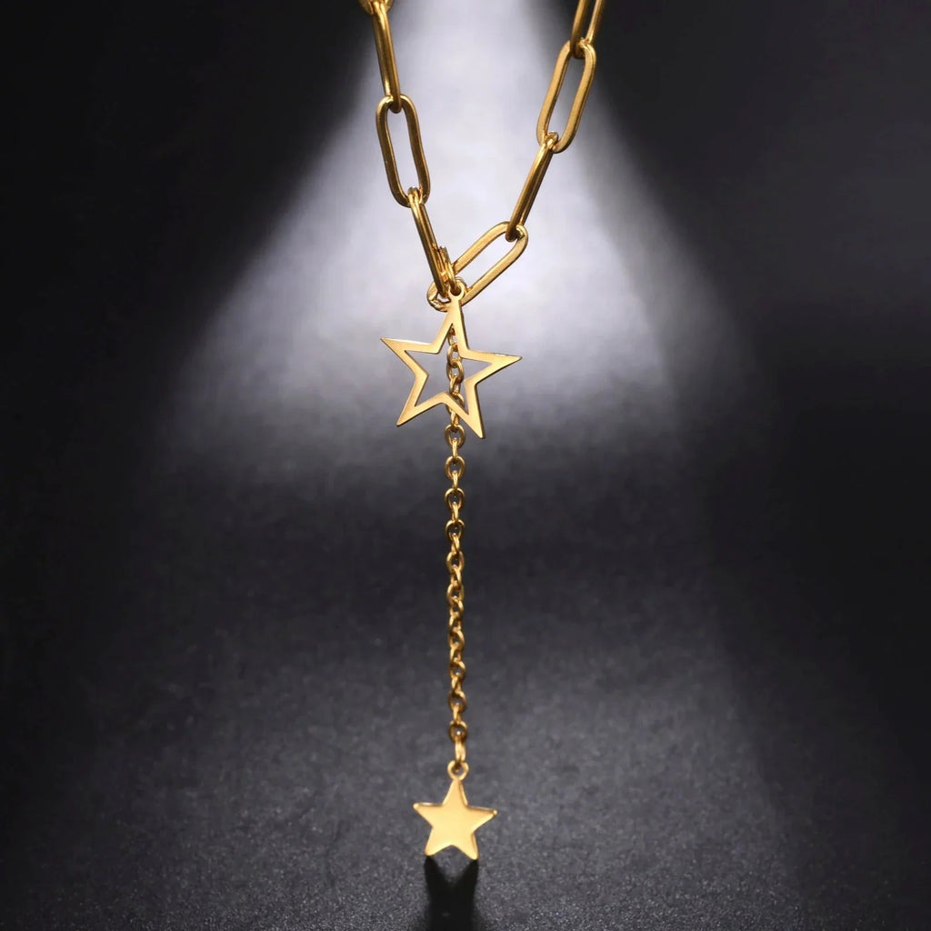 Collier avec Pendentif Etoiles or