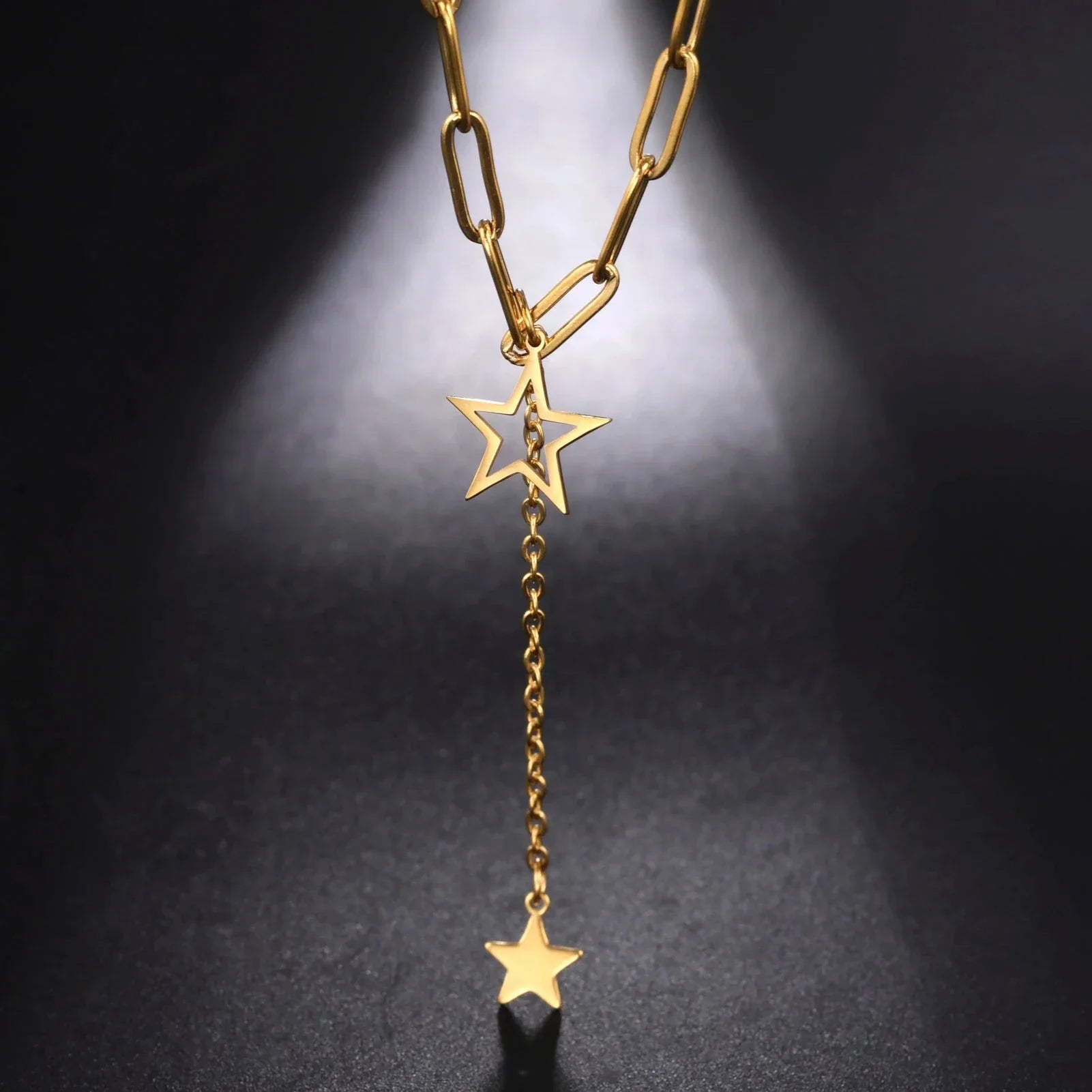 Collier avec Pendentif Etoiles or
