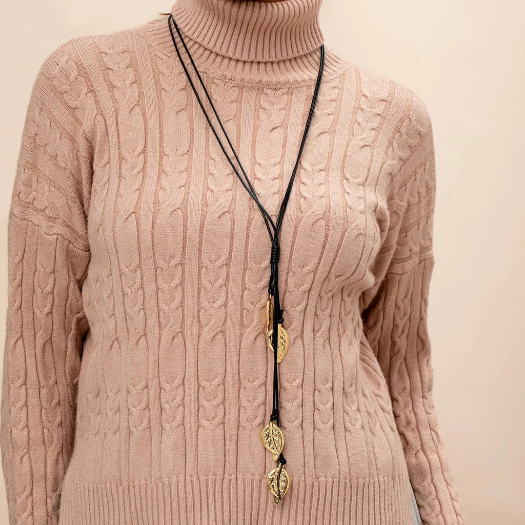 Collier avec Pendentif Feuille d'Automne