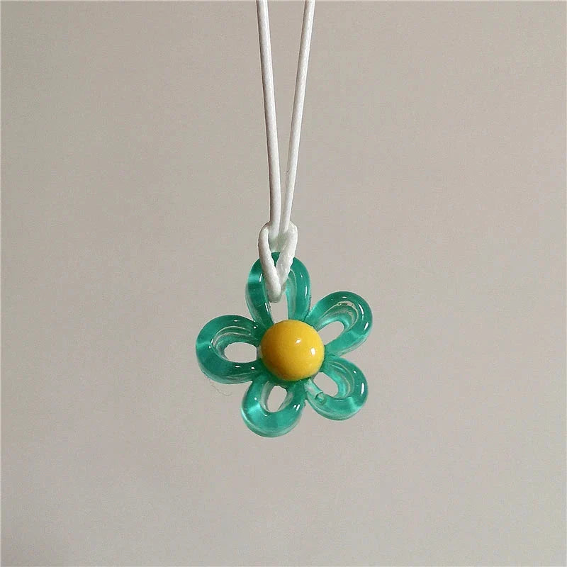 Collier avec Pendentif Fleur Colorée
