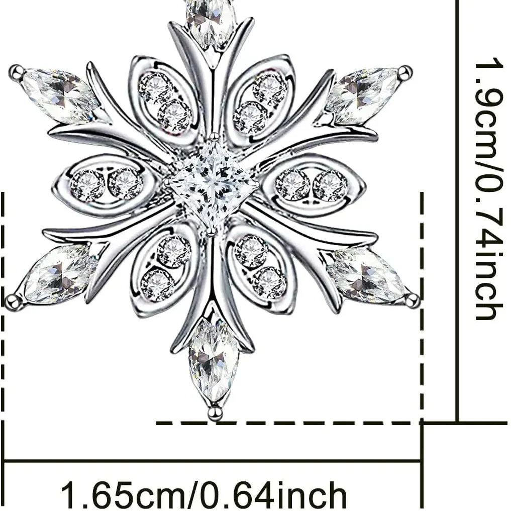 Collier avec Pendentif Flocon de Neige en Zircon