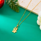 Halsband med vintersnögubbe guldhänge