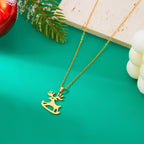 Halsband med vinterren guldhänge