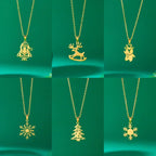 Halsband med vinterren guldhänge