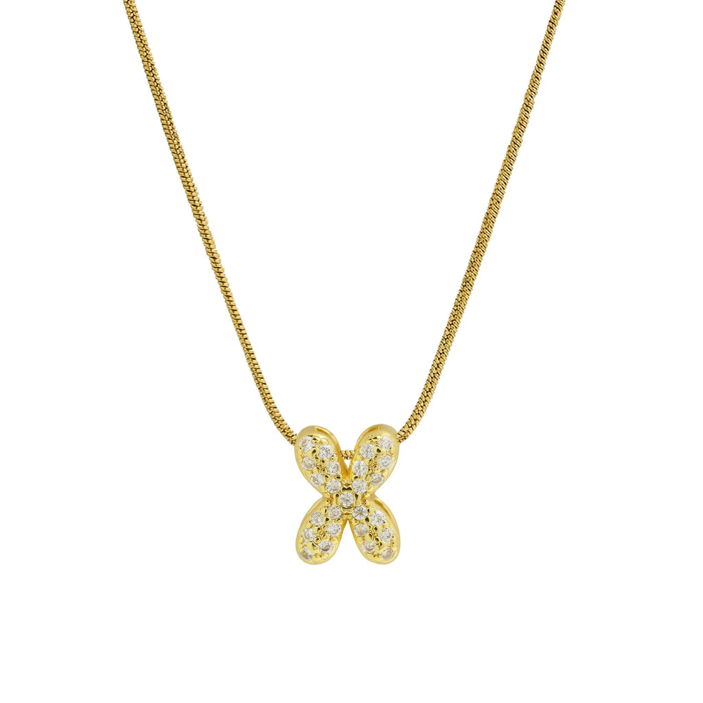 Halskjede med bokstavanheng i strass x
