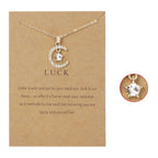 Halskæde med månevedhæng i rhinsten fødselssten