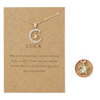 Halskæde med månevedhæng i rhinsten fødselssten